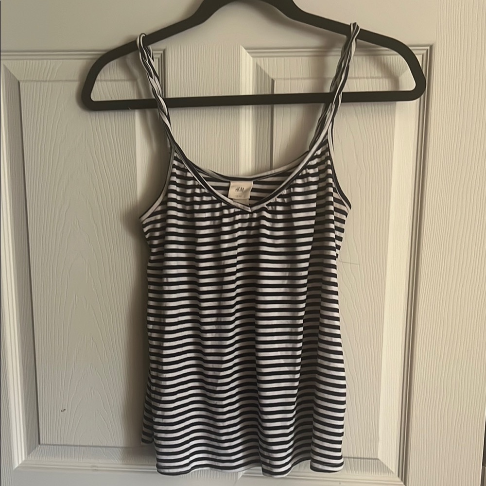 H&M Black and White striped tank M